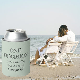 A Single Request: Be My Groomsman Wedding funny Can Cooler