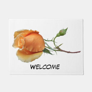 A single rose cutting doormat