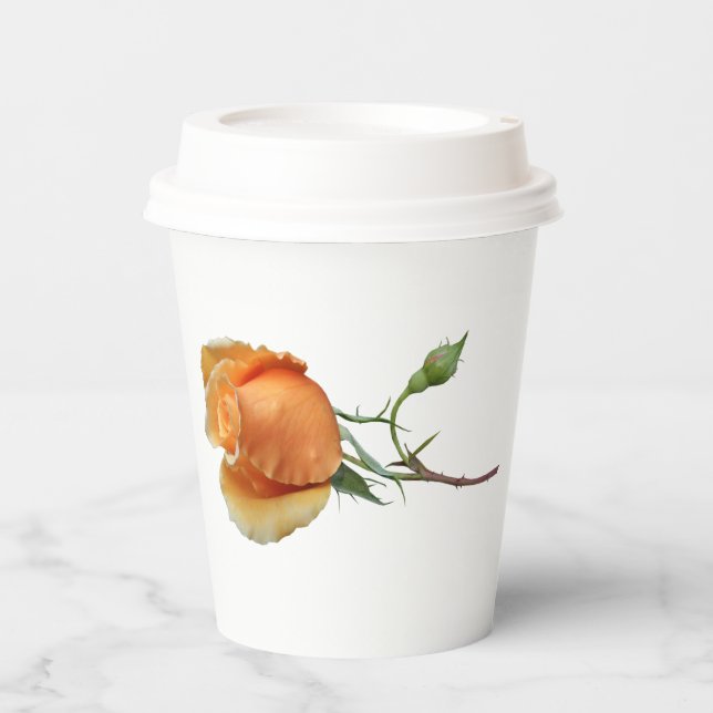 A single rose cutting       paper cups (Front)