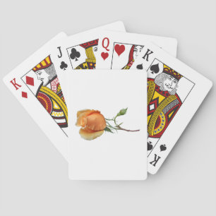 A single rose cutting playing cards