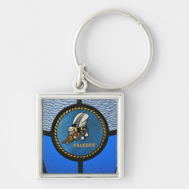 A single Seabee logo Key Ring (Front)
