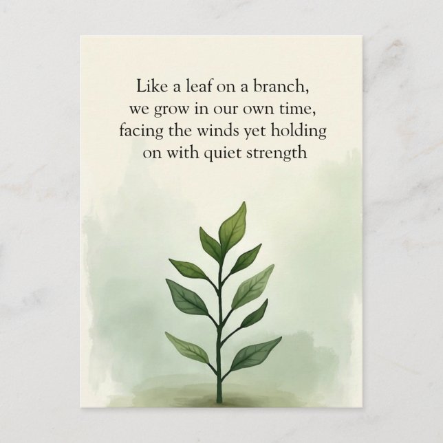 A Single Stem of Leaves Postcard (Front)