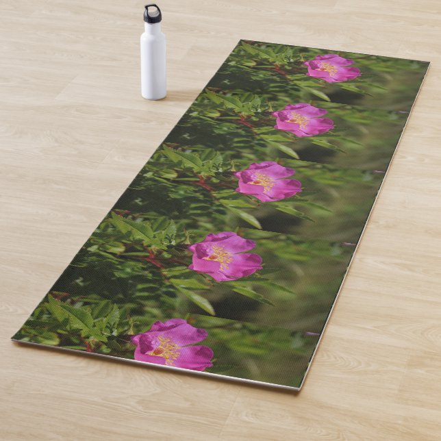 A Single Wild Rose Yoga Mat (In Situ)