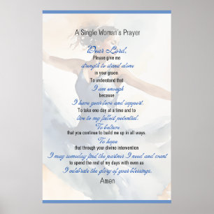 A Single Woman's Prayer Poster