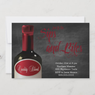 A Sip And A Bite Halloween Party Invitation