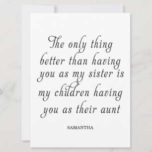 A Sister Is A Gift To The Heart Invitation