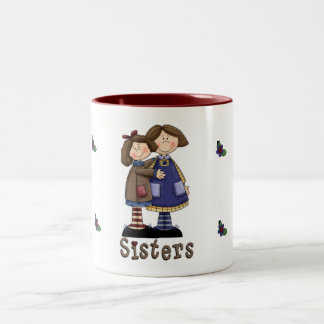 A Sisters Hug Two-Tone Coffee Mug