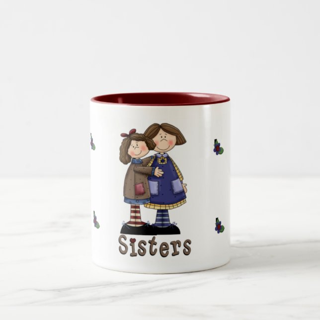 A Sisters Hug Two-Tone Coffee Mug (Center)