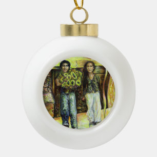 A Sistine ChapeI Phase of a ChaIIenge Ceramic Ball Christmas Ornament