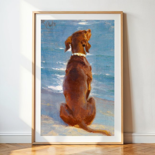 A sitting brown dog by P.S. Kroyer Poster (Creator Uploaded)
