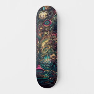 A Skateboard with Mystery Abstract design.