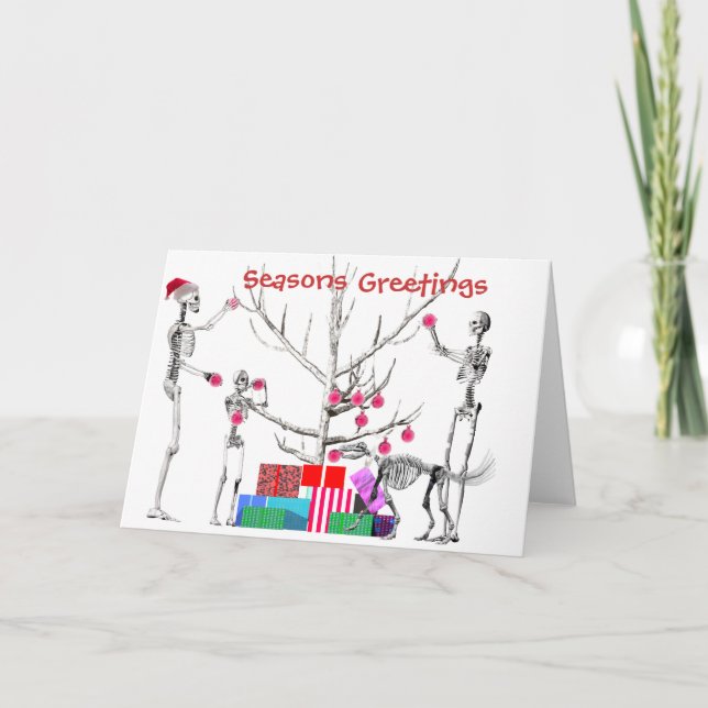 A Skeleton Christmas Holiday Card (Front)