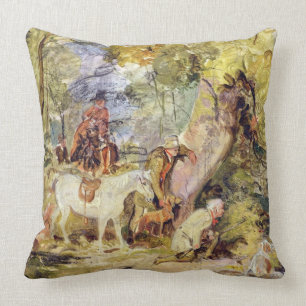 A Sketch for 'Foresters Stalking Deer' (oil over c Cushion