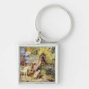 A Sketch for 'Foresters Stalking Deer' (oil over c Key Ring