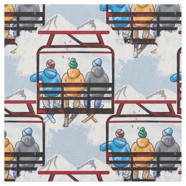 A Ski Lift Sort Of Day, Winter Fabric (Close Up)