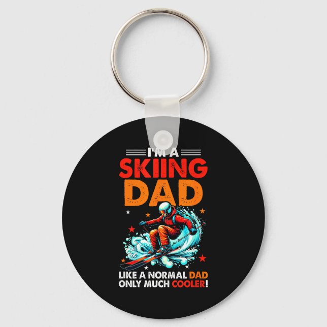 A skiing dad definition much cooler funny father's key ring (Front)