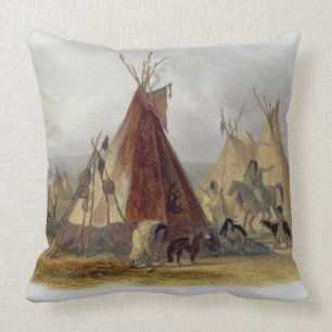 A Skin Lodge of an Assiniboin Chief, plate 16 from Cushion