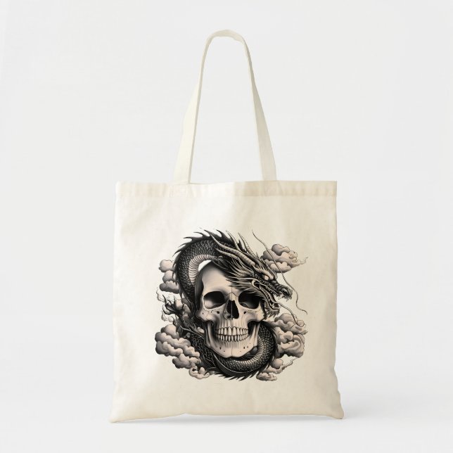 A SKULL AND A DRAGON Tote Bag  (Front)