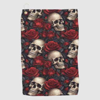 A Skull and Roses Series Design 10 Golf Towel