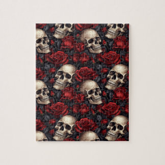 A Skull and Roses Series Design 10 Jigsaw Puzzle