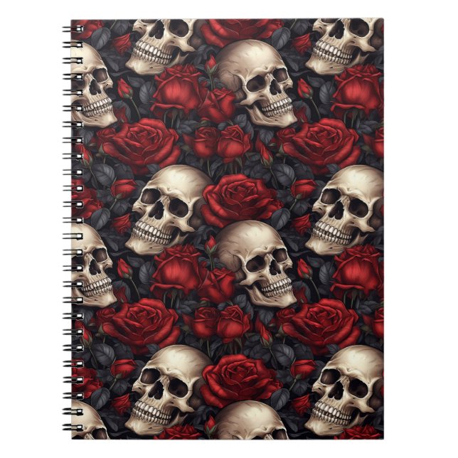 A Skull and Roses Series Design 10 Notebook (Front)