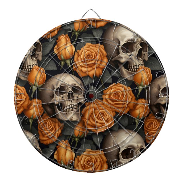 A Skull and Roses Series Design 11 Dartboard (Front)
