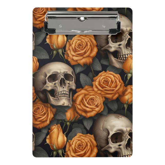 A Skull and Roses Series Design 11 Mini Clipboard (Front)
