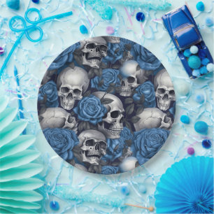 A Skull and Roses Series Design 12 Paper Plate