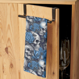 A Skull and Roses Series Design 12 Tea Towel