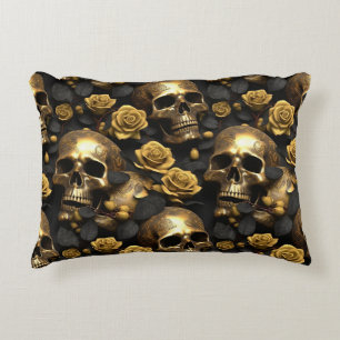 A Skull and Roses Series Design 8 Decorative Cushion