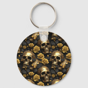 A Skull and Roses Series Design 8 Key Ring