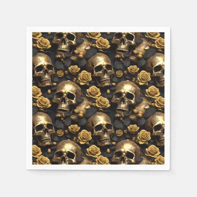 A Skull and Roses Series Design 8 Napkin (Front)