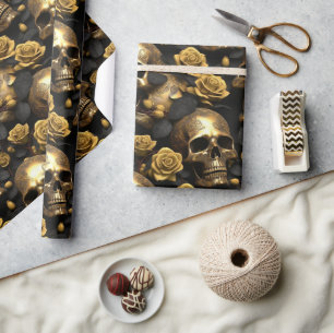 A Skull and Roses Series Design 8 Wrapping Paper