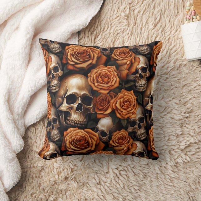 A Skull and Roses Series Design 9 Cushion (Blanket)