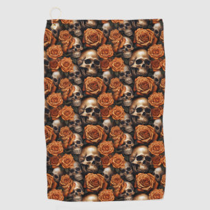 A Skull and Roses Series Design 9 Golf Towel
