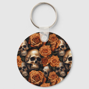 A Skull and Roses Series Design 9 Key Ring