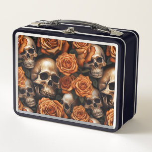 A Skull and Roses Series Design 9 Metal Lunch Box