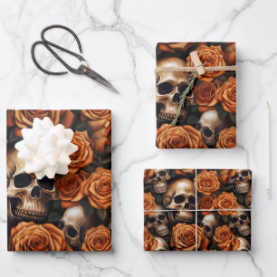 A Skull and Roses Series Design 9 Wrapping Paper Sheet