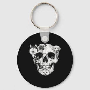 A Skull But Cats Dogs Skeleton Halloween Dog Cat Key Ring