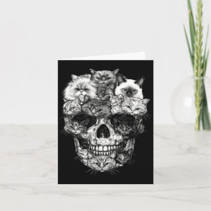 A Skull But Cats Kitty Skeleton Halloween Cat Card