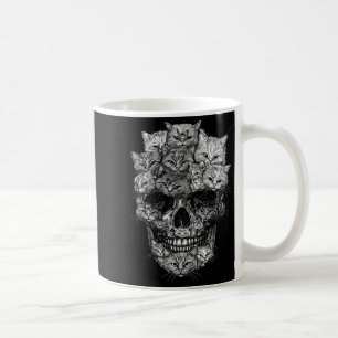 A Skull But It's Cats Kitty Skeleton Halloween Cat Coffee Mug