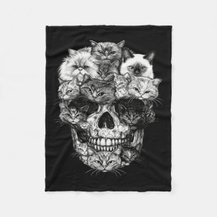 A Skull But Its Cats Kitty Skeleton Halloween Cat Fleece Blanket