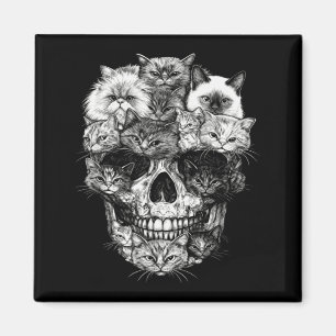 A Skull But Its Cats Kitty Skeleton Halloween Cat Magnet