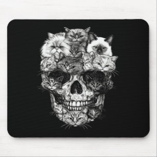 A Skull But Its Cats Kitty Skeleton Halloween Cat Mouse Pad