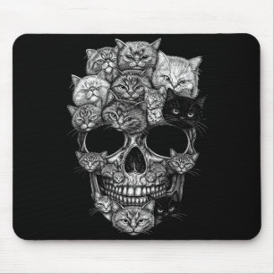 A Skull But Its Cats Kitty Skeleton Halloween Cat Mouse Pad