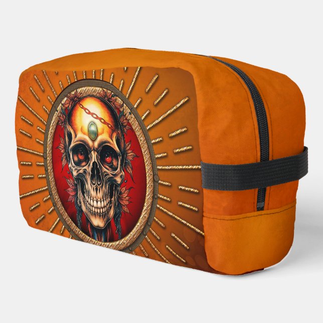 A skull dopp kit (Left Corner)