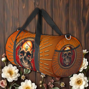 A skull duffle bag