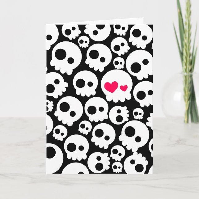 A skull in love holiday card (Front)