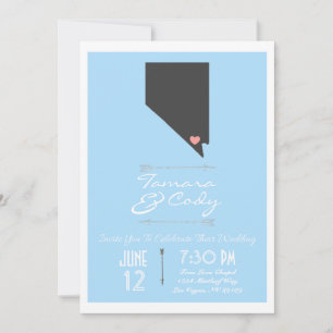 A Sky Blue Las Vegas, Nevada Wedding Invitation
