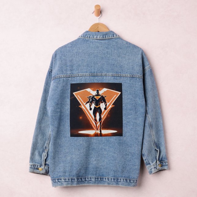A sleek vector logo super hero denim jacket (Hangar)